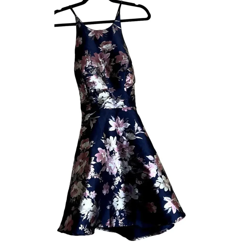 B. Smart Mini Dress Women 9 Multicolor Floral Fit & Flare Coquette Party Fun